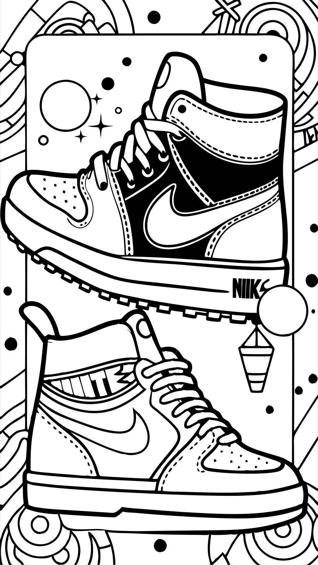 coloring pages nike shoes